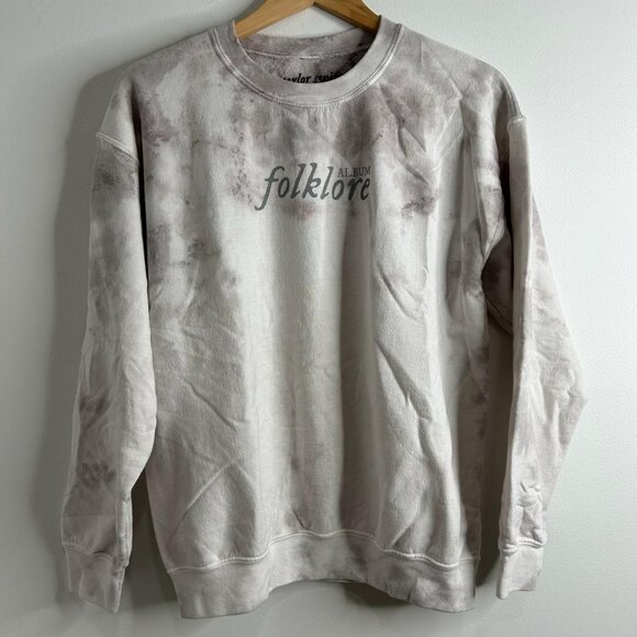 Taylor Swift Folklore Album Merch Sweatshirt Womens Medium Tie Dye Pullover - Picture 1 of 8